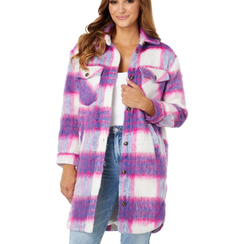 Blank NYC plaid Prime Time Shacket